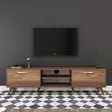 TV-bänk Hanah Home A9 221 Valnöt Spånskiva 180x48,6x35 cm - TV-bänkar - 8681875462470 - 4