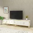 TV-bänk Hanah Home Sona Vit Guld Spånskiva 45x180x29,5 cm - TV-bänkar - 8683743973750 - 2