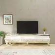 TV-bänk Hanah Home Sona Vit Guld Spånskiva 45x180x29,5 cm - TV-bänkar - 8683743973750 - 4