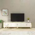 TV-bänk Hanah Home Sona Vit Guld Spånskiva 45x180x29,5 cm - TV-bänkar - 8683743973750 - 3