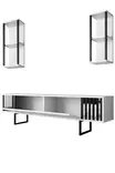 TV-bänk Hanah Home Chrome Line Vit Svart Spånskiva 180x30x48 cm - TV-bänkar - 8683742126140 - 8