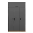 Garderob Hanah Home Minar 235 Antracit Spånskiva 135x235x52 cm - Garderober - 8683742559450 - 5