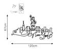 Väggdekor Metall Wallity Newyork Svart Metall 120x67 cm - Dekorationer, prydnadsföremål - 8683342853040 - 6