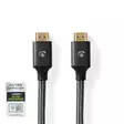 Ultra High Speed HDMI kabel | HDMI Kontakt | HDMI Kontakt | 8K@60Hz | 48 Gbps | 3.00 m | Rund | 6.7 mm | Grått Med Metall | Kartong med täckt fönster - HDMI-kablar - 5412810336210 - 1