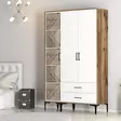 Garderob Hanah Home Kumsal PT Valnöt Vit Spånskiva 120x47,5x201,4 cm - Garderober - 8684282089230 - 6