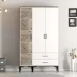 Garderob Hanah Home Kumsal PT Valnöt Vit Spånskiva 120x47,5x201,4 cm - Garderober - 8684282089230 - 2
