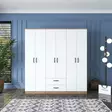 Garderob Hanah Home BA115 Valnöt Vit Spånskiva 180x190,8x47,3 cm - Garderober - 8683743323760 - 3
