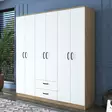 Garderob Hanah Home BA115 Valnöt Vit Spånskiva 180x190,8x47,3 cm - Garderober - 8683743323760 - 2