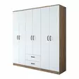 Garderob Hanah Home BA115 Valnöt Vit Spånskiva 180x190,8x47,3 cm - Garderober - 8683743323760 - 1