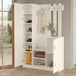 Hallmöbel Hanah Home Dd7 White Spånskiva 113,6x180x35 cm - Hallskåp - 8683742125860 - 5