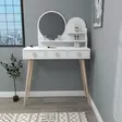Sminkbord Hanah Home Ruges Vit Spånskiva 130,8x74x35 cm - Toalettbord - 8683743972760 - 4