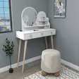 Sminkbord Hanah Home Ruges Vit Spånskiva 130,8x74x35 cm - Toalettbord - 8683743972760 - 3