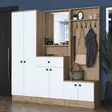 Hallmöbel Hanah Home P6 M3 Vit Valnöt Spånskiva 179,4x182,8x37,5 cm - Hallskåp - 8683743764570 - 3