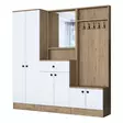 Hallmöbel Hanah Home P6 M3 Vit Valnöt Spånskiva 179,4x182,8x37,5 cm - Hallskåp - 8683743764570 - 8