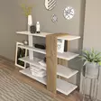 Bokhylla Hanah Home Nur Vit Valnöt Spånskiva 120x90x30 cm - Bokhyllor - 8681181980330 - 3