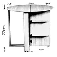 Fällbart Bord Hanah Home Middle Vit Spånskiva 90x77x45 cm - Bord - 8681875178890 - 5