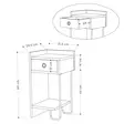 Sängbord Hanah Home Sirius Left Vit Spånskiva 32x61x30 cm - Nattduksbord - 8683743798070 - 14