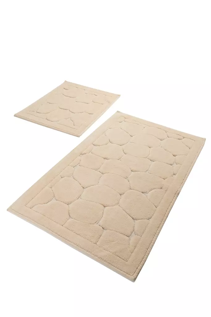 Badrumsmatta Set Mijölnir Flerfärgad 100% Bomull Antibakteriell Halkfri 50x60 cm & 60x100 cm - Badrumsmattor och våtrumsmattor - 8681875279580 - 1