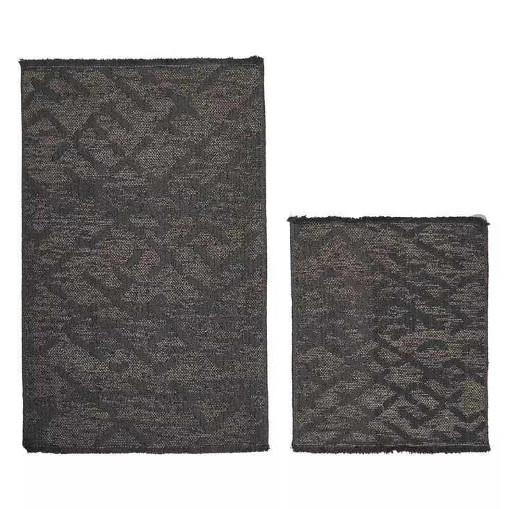 Badrumsmatta Set Mijölnir Grå 100% Bomull Halkfri Antibakteriell 50x60 cm & 60x100 cm - Badrumsmattor och våtrumsmattor - 8682870988620 - 1