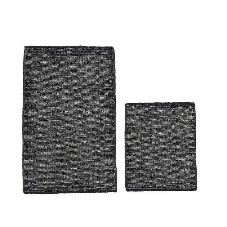 Badrumsmatta Set Mijölnir Grå 100% Bomull Halkfri Maskintvättbar 50x60 cm & 60x100 cm - Badrumsmattor och våtrumsmattor - 8684282223900 - 1
