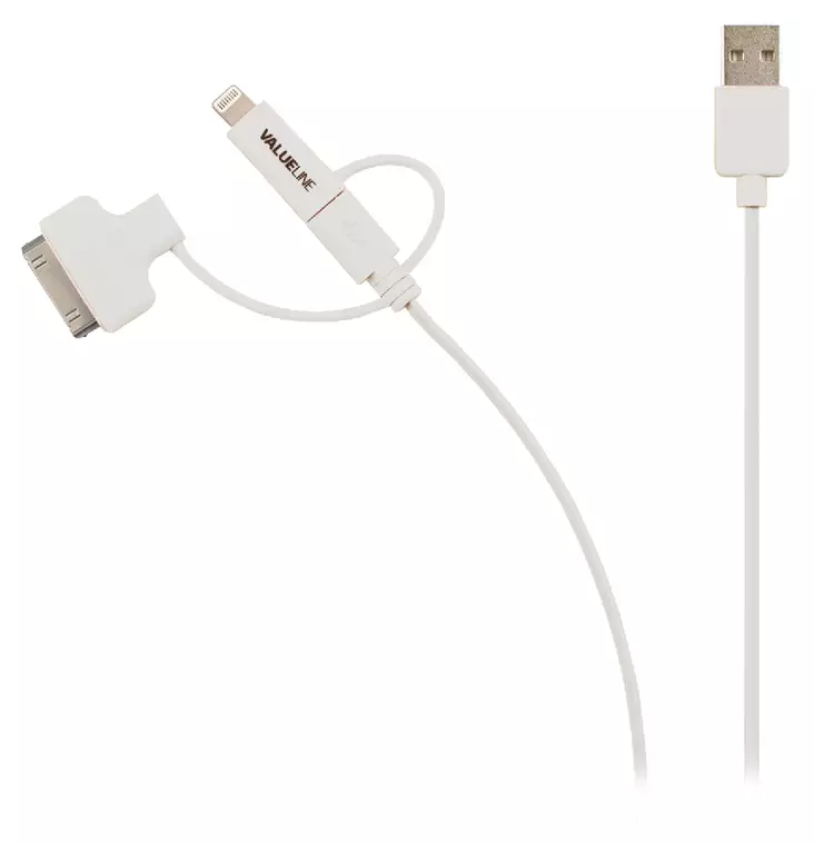 3-i-1 Synk och Laddningskabel USB A hane - Micro B-hane 1.00 m Vit - Nedis produkter - VLMP39410W1.00 - 20