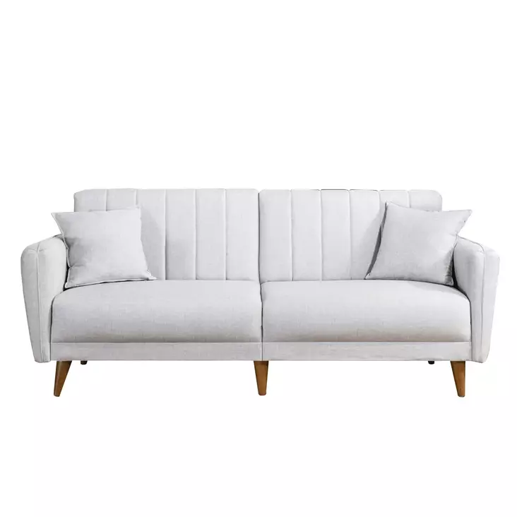 3-sits bäddsoffa Atelier del Sofa Aqua Cream Linne 205x85x85 cm - Bäddsoffor - 8681875323740 - 1