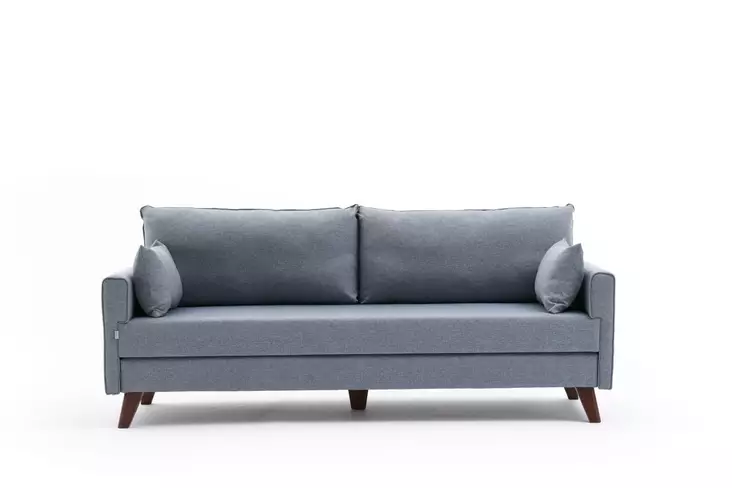 3-sits bäddsoffa Atelier del Sofa Bella Blå Polyester 208x81x85 cm - Bäddsoffor - 8682870763210 - 1