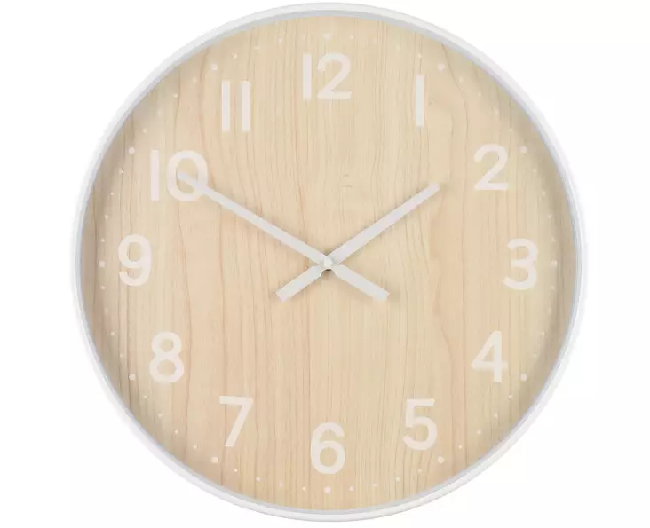 4Living Väggklocka Milano 50 cm - Trä/Vit - Väggklockor - 6410416544380 - 1
