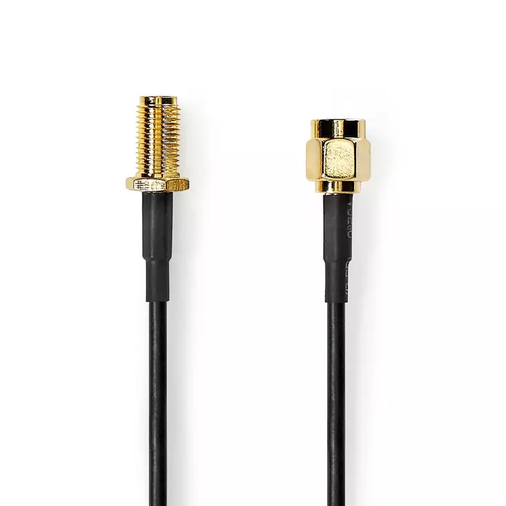 Antennkabel | SMA Hane | SMA Hona | Guldplaterad | 50 Ohm | Enskaligt skydd | 3.00 m | Rund | PVC | Svart | Label - Antennkablar - 5412810425440 - 1