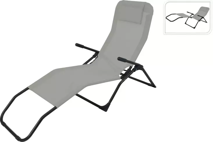 Aurinkotuoli Siesta vaaleanharmaa - Trädgårdsstolar och soffor - 8719202982060 - 1