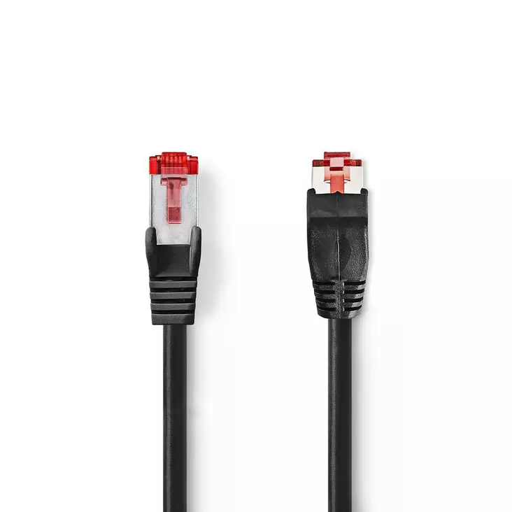 CAT6 Nätverkskabel | RJ45 hane | RJ45 hane | SF/UTP | 2.00 m | Rund | LSZH | Svart | Kuvert - Dator och nätverk - 5412810278770 - 1