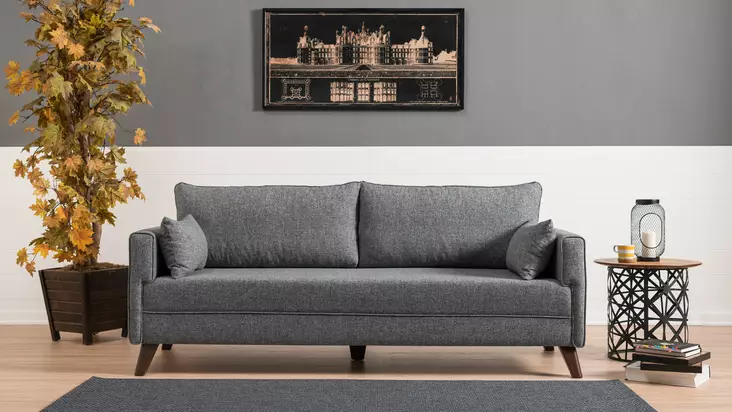 3-sits soffa Atelier del Sofa Bella Grå Polyester 208x81x85 cm - Soffor - 8681875520200 - 1