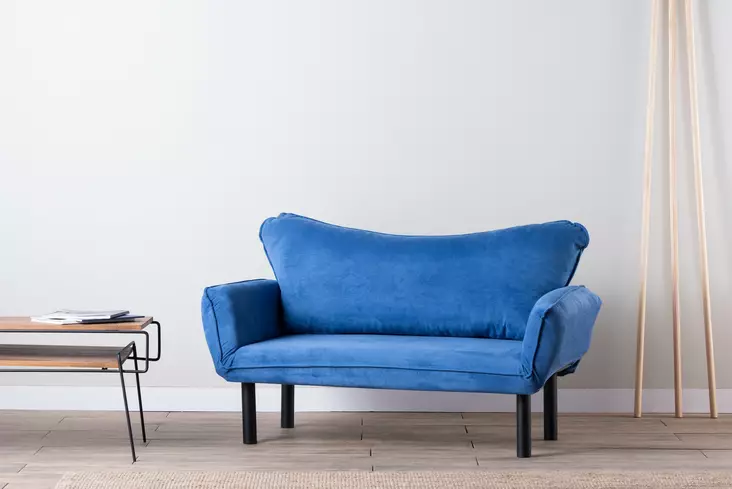 2-sits bäddsoffa Atelier del Sofa Chatto Blå Bomullspolyester 150x70x75 cm - Bäddsoffor - 8681875833140 - 1