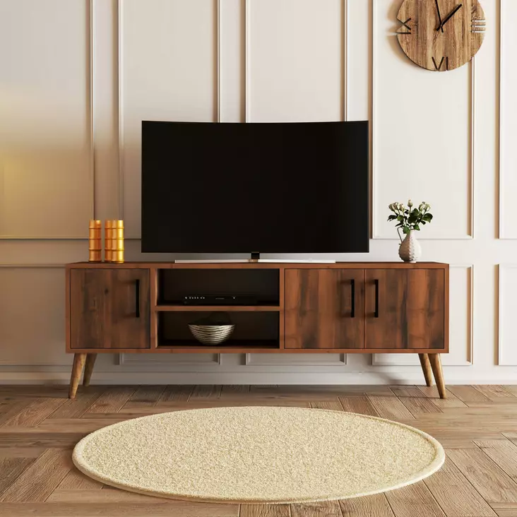 TV-bänk Hanah Home Exxen Valnöt Spånskiva 150x52x34 cm - TV-bänkar - 8683743041930 - 1