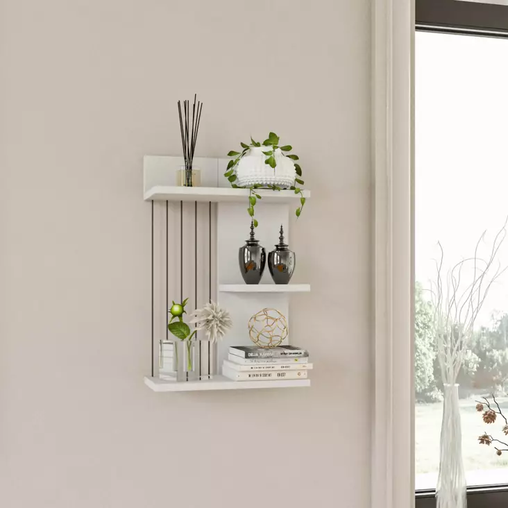 Vägghylla Hanah Home Kinik Vit Spånskiva 40x60x19 cm - Vägghyllor - 8682870956100 - 1
