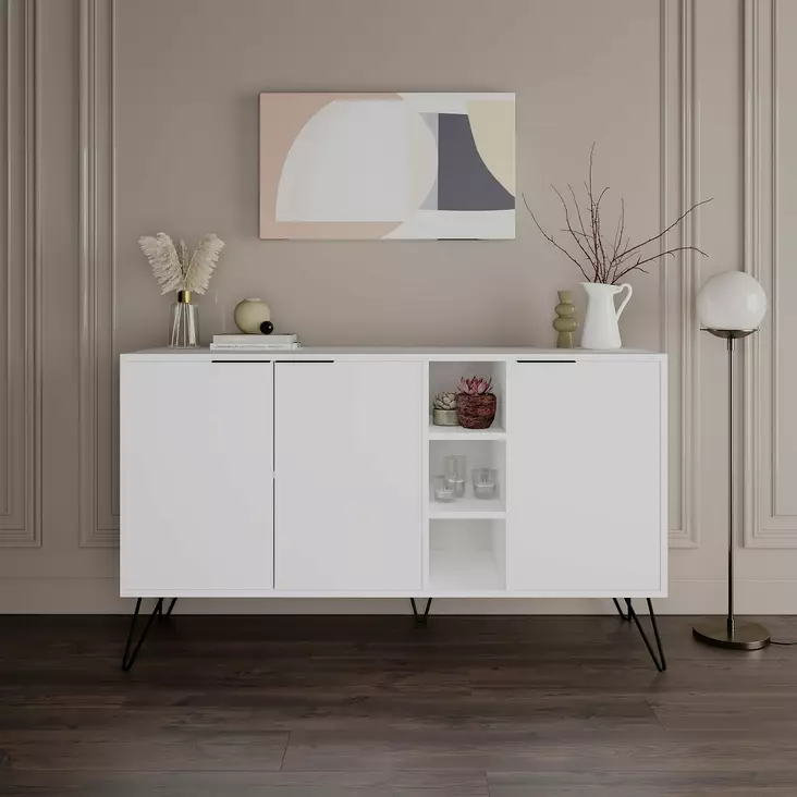 Konsolbord Hanah Home Clara Vit Spånskiva 142x83x35,6 cm - Byråer och skåp - 8683743096800 - 1