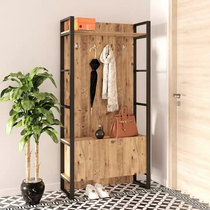 Hallmöbel Hanah Home Ml13A Furu Spånskiva 90x180x34 cm - Hallskåp - 8683342404280 - 1
