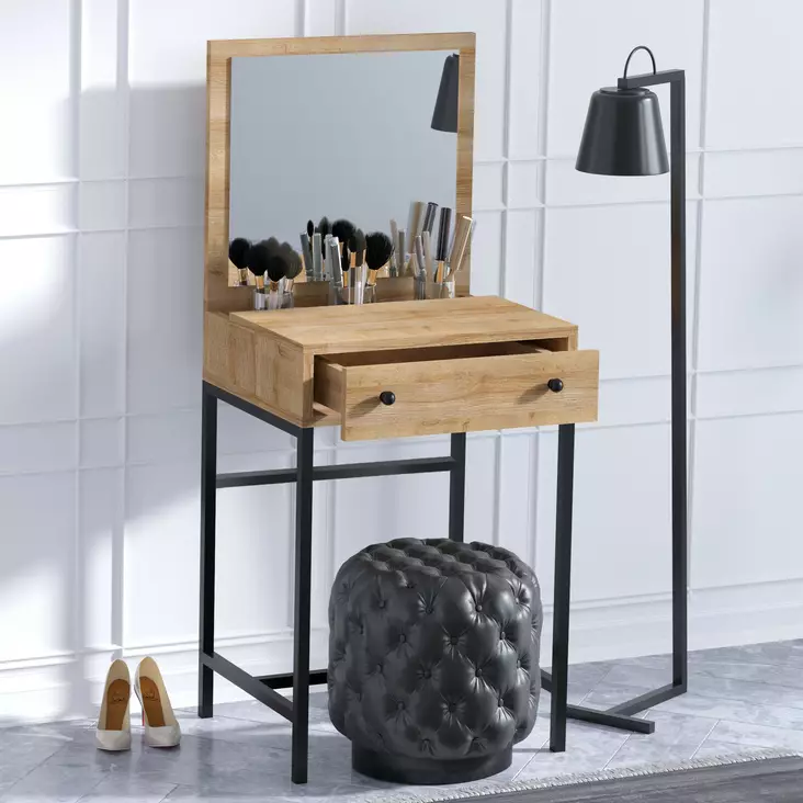 Sminkbord Hanah Home Mary Ek Spånskiva 50x128x50 cm - Toalettbord - 8682870655980 - 1