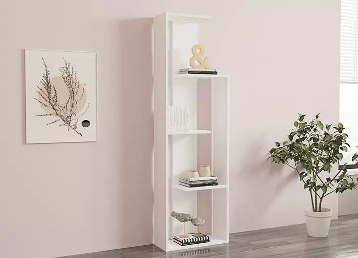 Bokhylla Hanah Home Wand Vit Spånskiva 50x160x19,6 cm - Bokhyllor - 8681875449440 - 1