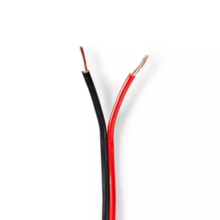 Högtalarkabel | 2 x 1.50 mm² | Koppar | 100 m | Rund | PVC | Röd / Svart | Rulle - Ljudkablar - 5412810312030 - 1