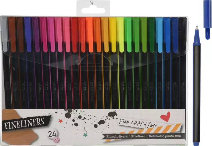 Fineliners 24 st - Med Ergonomiskt Grepp - Fiberpennor, tuschpennor - 8719987963520 - 1