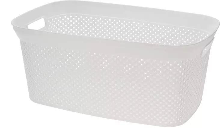 Klassisk 35 L Vit Tvättkorg - Tydlig Förvaring - Torkställningar och tvättkorgar - 8720573156790 - 1