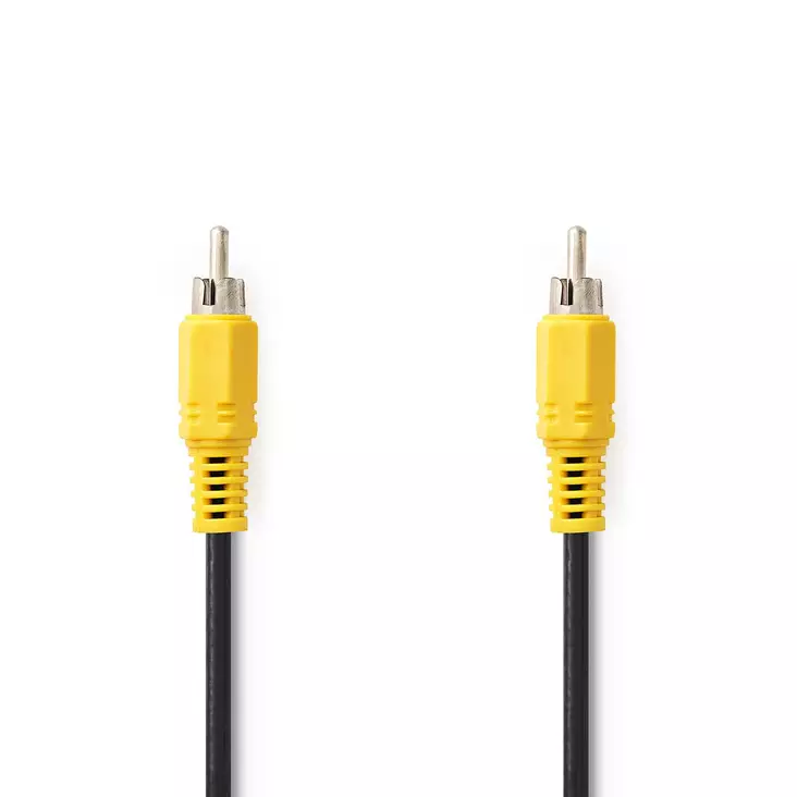 Komposit videokabel | RCA Hane | RCA Hane | Nickelplaterad | 480p | 10.0 m | Rund | PVC | Svart | Label - Nedis produkter - 5412810426560 - 1