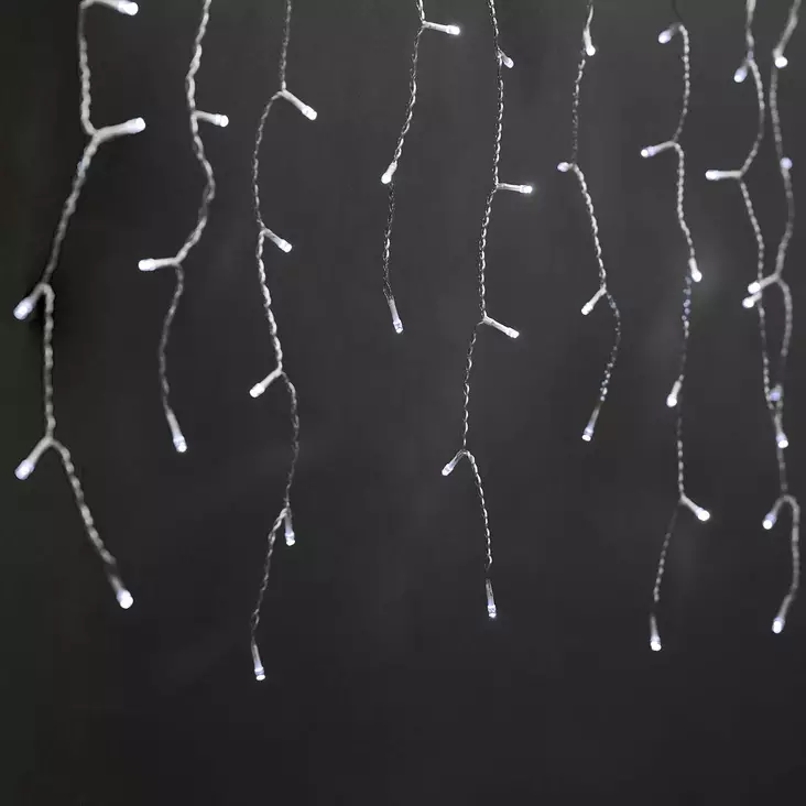 Dekorativa Istapps ljus | 180 LED's | Kall Vit | 5.90 m | Ljuseffekter: 7 | Strömadapter - Ljusslingor - 5412810407330 - 1