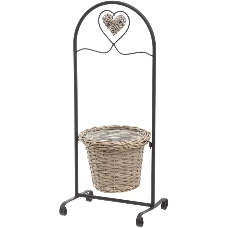 Blomställning Rottinghjärta 75 cm svart - Blomsterställ och växtstöd - 6410413294110 - 1