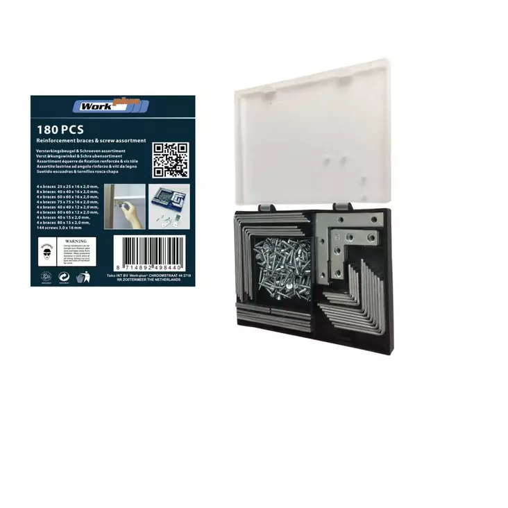 Kulmaraudat+ruuvit 180 os - Spikplattor och vinkeljärn - 8714892498440 - 1