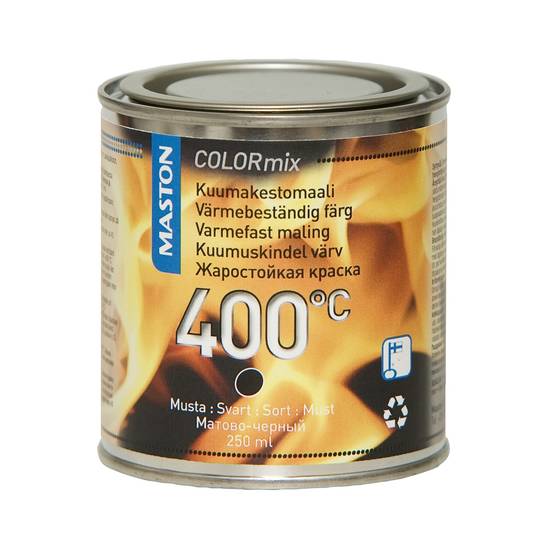 Värmebeständig färg 400ºC svart 250ml - Metall- och möbelmålningar - 6412496048000 - 1