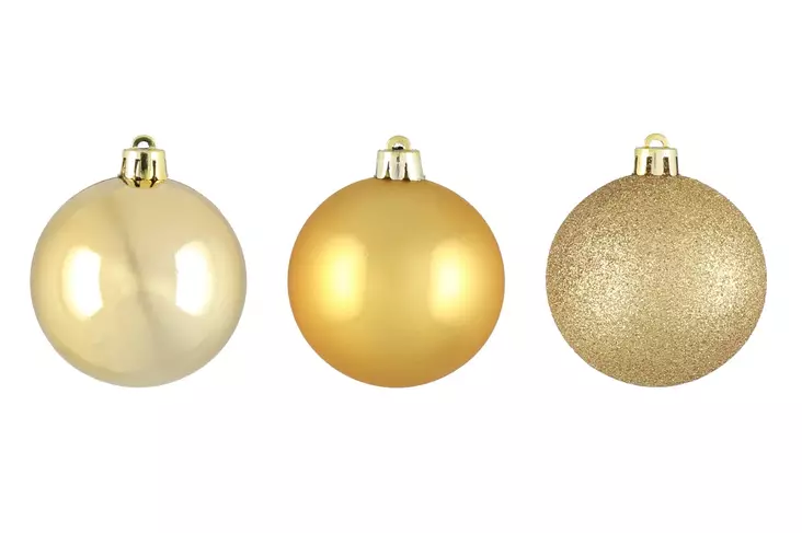 Kuusenpallo 6 cm 9 kpl kulta mix - Juldekorationer och textilier - 6410416089140 - 1