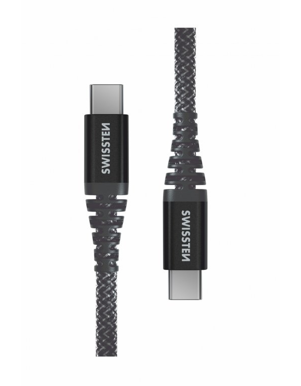 Laddningskabel Kevlar USB-C/USB-C 1,5m Swissten - USB-C-kablar - 8595217481510 - 1