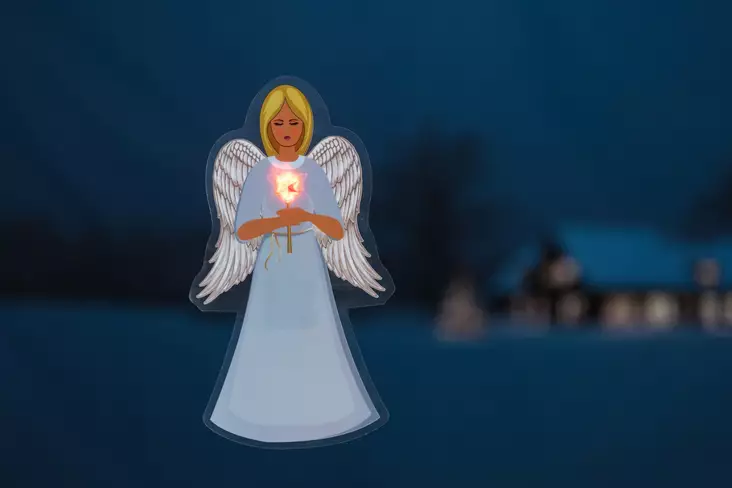 Led-ikkunatarra Enkeli 23 x 24,5 cm - Dekorationsljus - 6410416197630 - 1